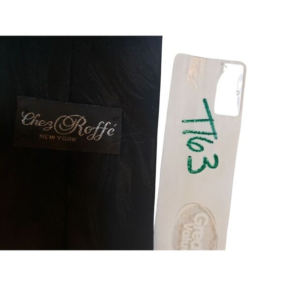 Chez Roffe New York Mens Tie Necktie Designer Luxury Black Teal Blue Abstract - Picture 12 of 12